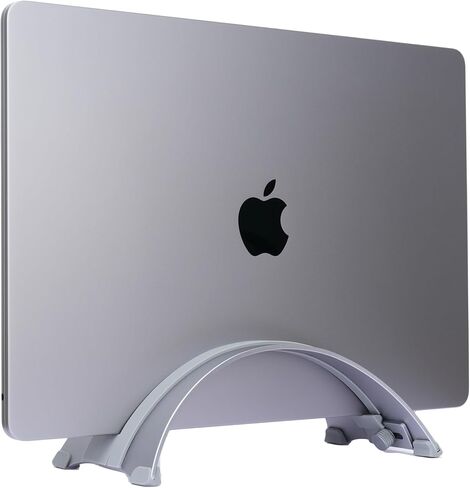 Adjustable Vertical Laptop Stand - 6061 Aluminum, CNC Precision, Anodized Finish, Fits All Laptops Including 17-inch, Ventilated Design, Anti-Slip Silicone Pads, ARC Shaped Stands in Kuwait