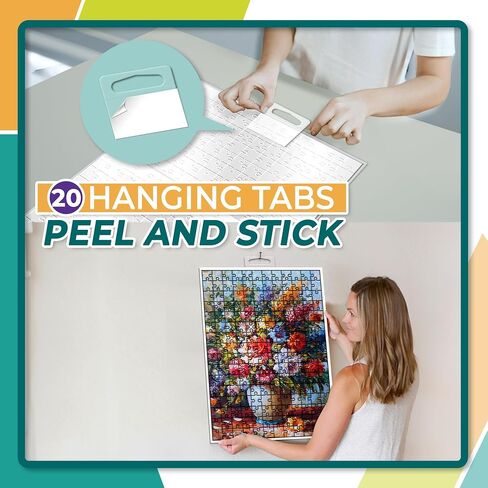 HASHI Puzzle Saver 4 Sheets (12.4 x 15.3 Inches) with 4 Hangers, Preserve 1 x 1000 Piece Puzzle, Jigsaw Puzzle Glue Sheets, Easy Peel & Stick, No Mess, Puzzle Backing Adhesive Sheets in Kuwait