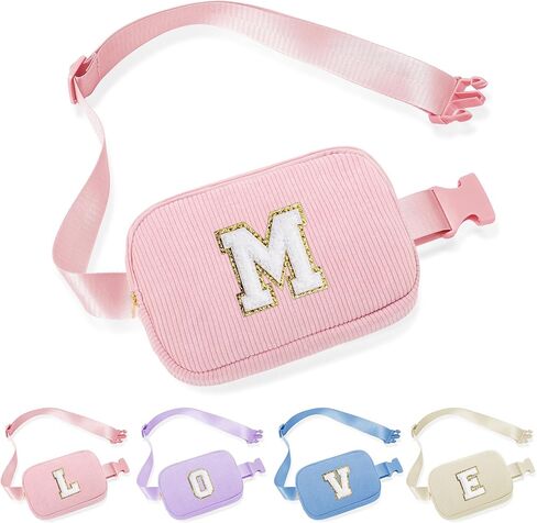 YOOLIFE Gifts for Girl Teen Girls Birthday Gifts - Personalized Gifts for Women, Gifts for Daughter Sister Friends Girlfriend, Pink Initial Crossbody Bag Fanny Pack Belt Bag Gifts Teens Girls (Pink A) in Kuwait