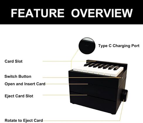 Piano Calendar 2025 Desk Calendar, Mini Piano Calendar, With 52 Weeks of Music Sheets, Playable Mini Piano Calendar 27 Cards Gifts (Black) in Saudi Arabia