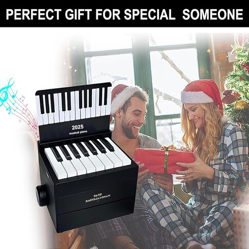 Piano Calendar 2025 Desk Calendar, Mini Piano Calendar, With 52 Weeks of Music Sheets, Playable Mini Piano Calendar 27 Cards Gifts (Black) in Saudi Arabia