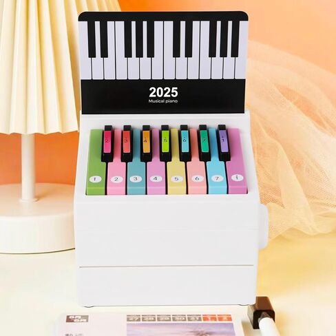 Piano Calendar 2025 Desk Calendar, Mini Piano Calendar, With 52 Weeks of Music Sheets, Playable Mini Piano Calendar 27 Cards Gifts (Black) in Saudi Arabia