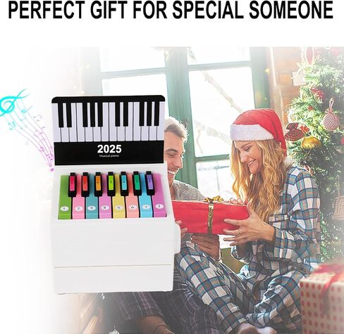 Piano Calendar 2025 Desk Calendar, Mini Piano Calendar, With 52 Weeks of Music Sheets, Playable Mini Piano Calendar 27 Cards Gifts (Black) in Saudi Arabia