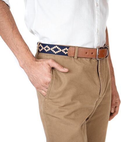 Interchangeable Handmade Woven Polo Belt - Guarda Pampas Design, Crafted from Full Grain Leather in Kuwait