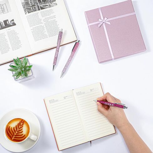 Thenshop 5 Pcs Journal with Pen Set Difference Maker Gift Inspirational Leather Journal with 3 Ballpoint Pens and Box Thank You Gift for Employee Teacher Nurse Coworker Christmas Thanksgiving(Purple) in Saudi Arabia