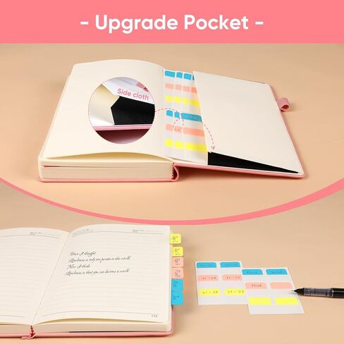 Wide Ruled Notebook Journal for Women & Men, A5 Hardcover Lined Journal Leather Notebook, 324 Numbered 100GSM Pages Thick Notebook for Writing, Study, Work, Campus, School, Note Taking in Saudi Arabia