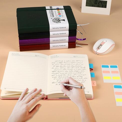 Wide Ruled Notebook Journal for Women & Men, A5 Hardcover Lined Journal Leather Notebook, 324 Numbered 100GSM Pages Thick Notebook for Writing, Study, Work, Campus, School, Note Taking in Saudi Arabia