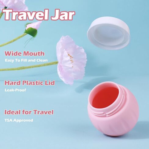Travel Containers for Toiletries, GLAMFIELDS TSA Approved 1.7oz 50ml Travel Size Silicone Cream Jars BPA Free, Leak-proof Travel Essentials with Lid for Cosmetic Face Hand Body Cream Macaron (4 Pack) in Kuwait
