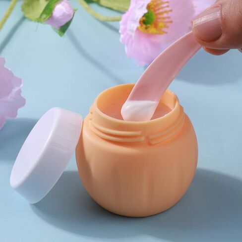 Travel Containers for Toiletries, GLAMFIELDS TSA Approved 1.7oz 50ml Travel Size Silicone Cream Jars BPA Free, Leak-proof Travel Essentials with Lid for Cosmetic Face Hand Body Cream Macaron (4 Pack) in Kuwait