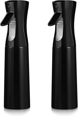 Continuous Spray Bottle for Hair (10.1oz/300ml) 2 Pack Mister Spray Bottles for Cleaning Empty Ultra Fine Water Mist Sprayer for Hairstyling Plant Garden Curly Hair Etc (Black) in Saudi Arabia
