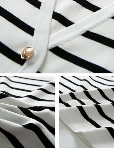Womens Casual Striped Sleeveless Sweater Vest V Neck Knitted Button Tank Top in Saudi Arabia