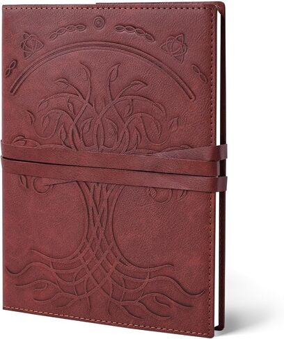 Brown Leather Cover Journal, 5 x 7 Inch Tree of Life Vintage Handmade Writing Notebook Diary Leather Bound Daily Notepad Gift for Women in Kuwait