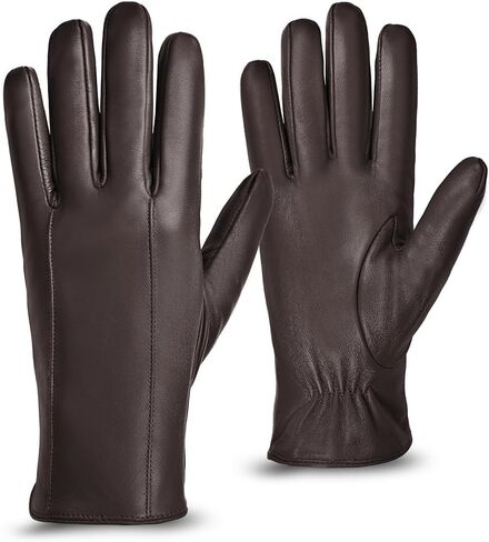 MGGMOKAY Men’s Leather Gloves Sheepskin Winter Gloves with Cashmere Lined in Saudi Arabia