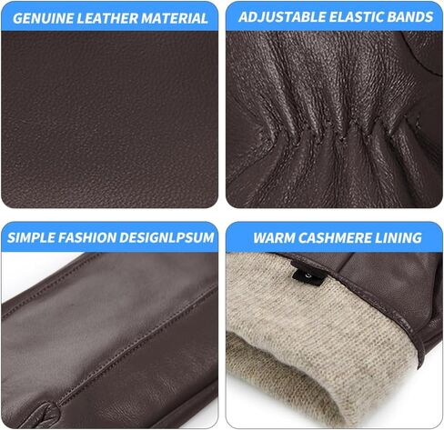 MGGMOKAY Men’s Leather Gloves Sheepskin Winter Gloves with Cashmere Lined in Saudi Arabia