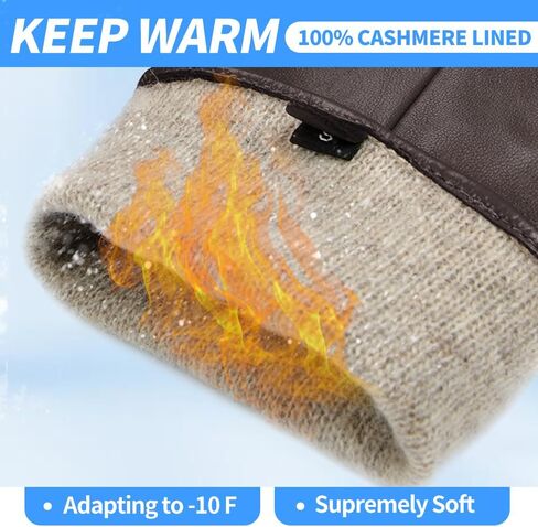 MGGMOKAY Men’s Leather Gloves Sheepskin Winter Gloves with Cashmere Lined in Saudi Arabia