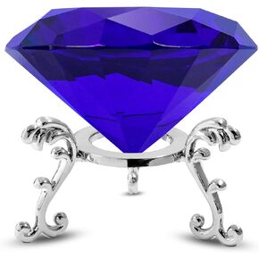 Luomorgo 1 Set Crystal Diamond Paperweight with Stand, Clear Diamond Paperweight Decorations for Office Home Decor Ornaments (100mm)