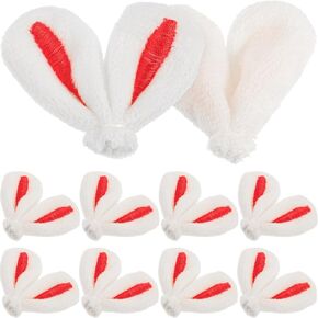 20pcs Bunny Ear Charm for Jewelry Easter Felt Rabbit Ears Mini Bunny Ear Ornament DIY Animal Ear Hair Clips Hair Accessories for Craft Hair Clips Headband Stuffed Animal Doll Decoration Pink 1.9x0.4In