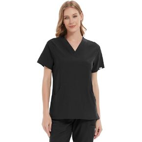 Medical Scrub Tops for Women - Soft Stretch V-Neck with 2 Pockets