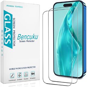 HPTech (2 Pack) Designed for iPhone 16 Plus 6.7-inch Tempered Glass Screen Protector, Full Coverage, Anti Scratch, Bubble Free