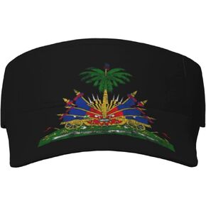 Cute Haiti Flag Sports Sun Visor Hats Women Wide Brim Summer Beach Cap Adjustable Haitian Sun Caps for Men Women