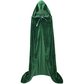 Zwirelz Unisex Hooded Cloak Full Long Stain Velvet Cape with hood Halloween Cosplay Costumes Party Vampire Renaissance