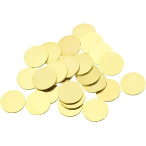 MECCANIXITY Stamping Blank Brass Round DIY Tags Yellow, 13mm/0.5" for Craft Decoration, Pack of 24