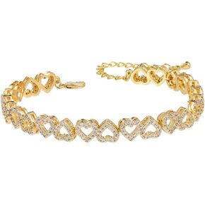 Classic Fashion Tennis Bracelet for Women, White Gold Plated Marquise Teardrop Cubic Zirconia Bridal Wedding Bracelet for Party Prom