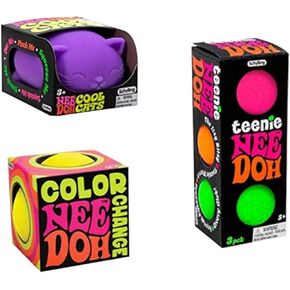 Nee-Doh Stress Balls, The Complete Bundle! One of Each- Teenie, Color Change and Cool Cats in Vibrant Colors. Bonus E-Book Included.