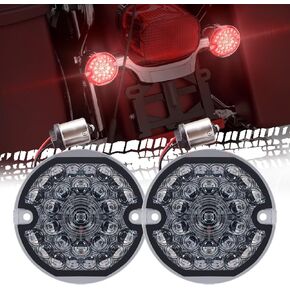 1157 3-1/4" LED Double Red Turn Signal Flat Smoke Lens Compatible for Harley Motorcycle Road Glide Road King Softail Ultra Classic Ultra Limited Electra Glide in Kuwait