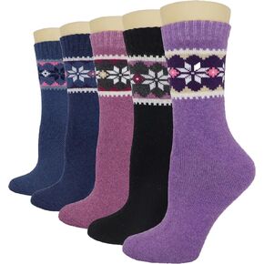 YZKKE Womens Winter Socks - Gift for Women - Thick Wool Socks Soft Warm Casual - Women Socks 5 Pairs