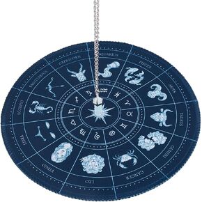 CRASPIRE Pendulum Mat, Altar Tarot Card Pad Dowsing Pendulum Ceremony Rubber Mat with 1 Crystal Dowsing Pendulum Necklace for Altar Supplies Pendulum Board Dowsing Divination