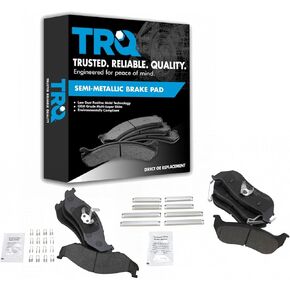 تيل فرامل أمامية وخلفية TRQ شبه معدنية متوافقة مع سيارات جيب رانجلر 2003-2006