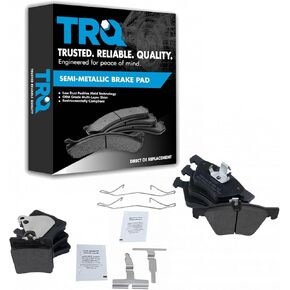TRQ Brake Pads Semi-Metallic Compatible with 2004-2007 Chrysler Crossfire 2000-2003 Mercedes-Benz CLK320 CLK430 1996-2002 E320 1998-2002 E430 2001-2004 SLK320
