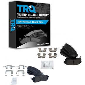TRQ Front & Rear Brake Pads Semi-Metallic Compatible with 2001 INFINITI I30 2002-2004 I35 2001-2003 Nissan Maxima