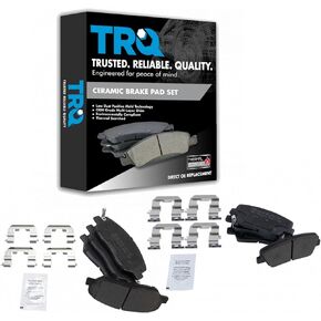 TRQ Front & Rear Brake Pads Semi-Metallic Compatible with 2007-2008 Hyundai Entourage 2007-2012 Kia Sedona