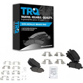 TRQ Front & Rear Brake Pads Semi-Metallic Compatible with 2005-2007 Toyota Avalon 2005-2006 Camry 2004-2008 Solara