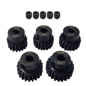 Metal Steel 48P Pinion Gear 18T 19T 20T 21T 22T 3.175mm Shaft Motor Gears Set with Hex Key for 1/10 Crawler Truck Traxxas Arrma HSP HPI AXIAL Tamiya LOSI RC Car Upgraded Parts