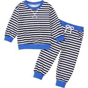 Kid Girl Clothes Striped Sweatshirt+Casual Sports Pants Fall Winter Outfits 2-7T