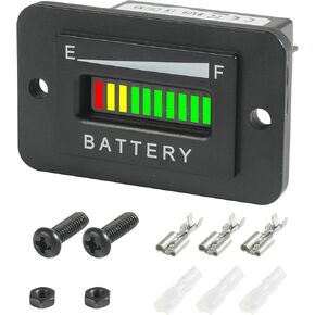 Golf Cart Battery Meter,12V 24V 36V 48V 60V 72V Battery Monitor,Car Accessories Lithium Battery Monitor,Golf Cart Battery Gauge,Battery Voltage Meter,Battery Meter for Most Cars Golf Carts