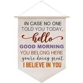 In Case No One Told You Today Hello-Canvas Wall Hanging,School Classroom Wall Hanging Decor,Boho Classroom Decor,Bulletin Board Decorations, Kids Room Decor,Kids Wall Sign Decor Gift