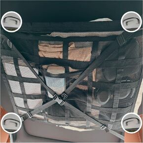 Car Ceiling Cargo Net Storage Pocket 31.5"x21.6" Strengthen Load-Bearing, Less sag, X-Shaped Reinforced, Adjustable | Matches Most SUVs | Travel, Road Trips, Camping or Commuting Interior Accessories