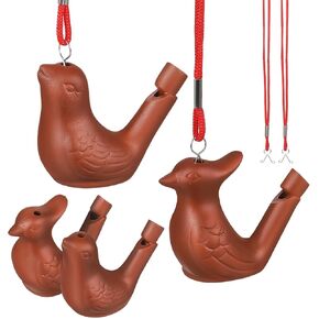 4pcs Bird Water Whistles: Pottery Bird Whistles Cartoon Bird Whistle Whistles Noisemaker for Party Favors Musical Instrument