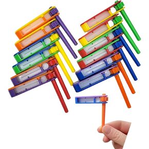 Colorful Ratchet Noise Makers 12 Pack (2.75") Small Noisemakers Toys Rattle for Kids Games Sporting Events DJ Promo Items Wedding Dance Floor Cheering New Year Celebration Party (Ratchets, 12, Pack)