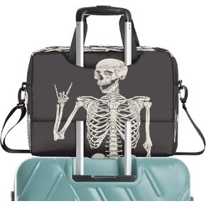 Rock Skeleton Skull Laptop Bag Sleeve Case for Women Men Briefcase Tablet Messenger Shoulder Bag with Strap Notebook Computer Case 14 15.6 16 Inch for Business