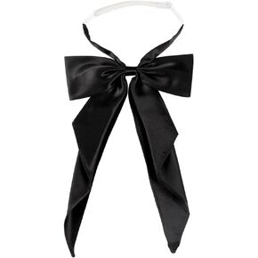 Big Cute JK School Uniform Anime Lolita Sailor Pre-tied for Womens Girls Solid Color Satin Bowtie Cosplay Event