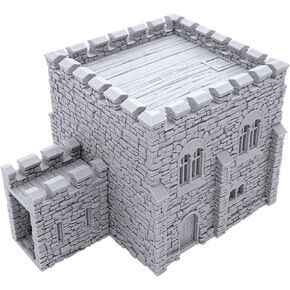 EnderToys Norman Square Keep by Printable Scenery, 3D Printed Tabletop RPG Scenery and Wargame Terrain 28mm Miniatures