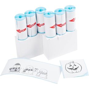 6 Rolls Self-Adhesive mini printer paper, Sticky Thermal Sticker Paper for Mini Pocket Thermal Printer, Receipt thermal printer - 56mm x 2.7m, Diameter 25mm