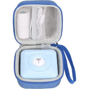 Hard EVA Storage Case for PeriPage Mini Pocket Wireless BT Thermal Printer (Blue-Grey Villus Inside)