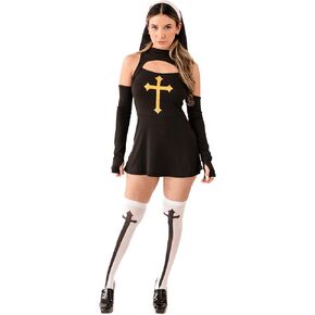 Nun Costume - Women Holy Sister Nun Cosplay Halloween Costume Outfit