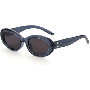 Polarized Oval Cat Eye Sunglasses for Women, 90s Narrow Sunglasses Shades Womens Retro Cool Vintage UV400 Protection